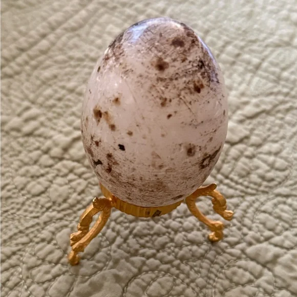 Vintage Italian Marble Artisan RARE Decorative Egg with Stand - Picture 2 of 8